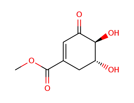 Molecular Structure of 84806-48-4 (methyl (4S,5R)-4,5-dihydroxy-3-oxo-1-cyclohexene-1-carboxylate)