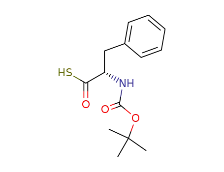 Molecular Structure of 81000-39-7 (Benzenepropanethioic acid, a-[[(1,1-dimethylethoxy)carbonyl]amino]-,
(S)-)