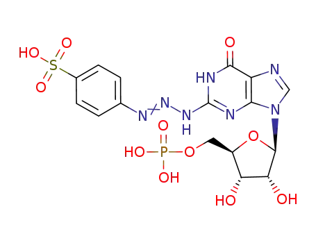 Molecular Structure of 79953-10-9 (2-[(1E)-3-(4-sulfophenyl)triaz-1-en-1-yl]inosine)