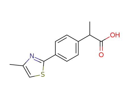 Molecular Structure of 132483-42-2 (α-Methyl-4-(4-methyl-2-thiazolyl)benzeneacetic acid)
