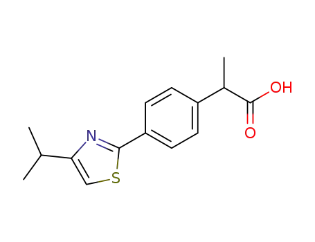 Molecular Structure of 138568-63-5 (α-Methyl-4-(4-isopropyl-2-thiazolyl)benzeneacetic acid)