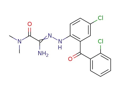 Molecular Structure of 65698-99-9 (Ethanimidic acid, 2-(dimethylamino)-2-oxo-,
2-[4-chloro-2-(2-chlorobenzoyl)phenyl]hydrazide)