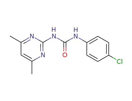 Molecular Structure of 16018-61-4 (1-(4,6-Dimethylpyrimidine-2-yl)-3-(4-chlorophenyl)urea)