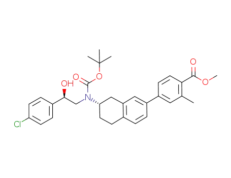 Benzoic acid,
4-[(7S)-7-[[(2R)-2-(4-chlorophenyl)-2-hydroxyethyl][(1,1-dimethylethoxy)
carbonyl]amino]-5,6,7,8-tetrahydro-2-naphthalenyl]-2-methyl-, methyl
ester