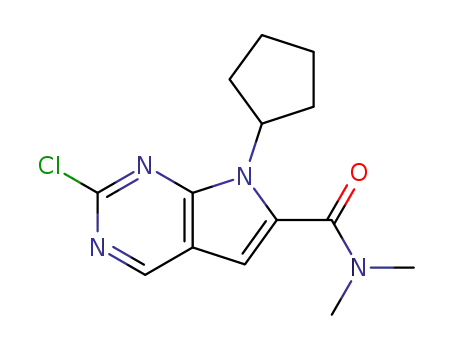 Molecular Structure of 1211443-61-6 (7H-Pyrrolo[2,3-d]pyriMidine-6-carboxaMide, 2-chloro-7-cyclopentyl-N,N-diMethyl-)