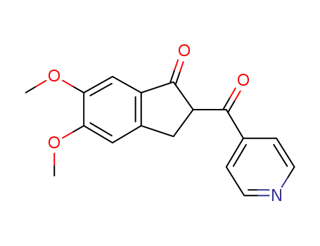 Molecular Structure of 923571-15-7 (2-isonicotinoyl-5,6-dimethoxy-2,3-dihydro-1H-inden-1-one)