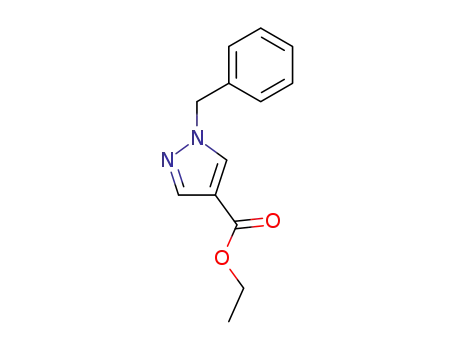 Molecular Structure of 150559-94-7 (1H-Pyrazole-4-carboxylic acid, 1-(phenylmethyl)-, ethyl ester)