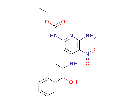 Carbamic acid,
[6-amino-4-[[1-(hydroxyphenylmethyl)propyl]amino]-5-nitro-2-pyridinyl]-,
ethyl ester