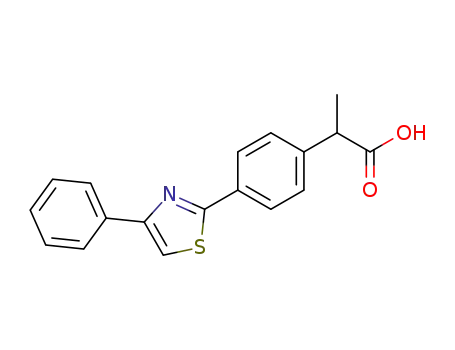 Molecular Structure of 132483-29-5 (α-Methyl-4-(4-phenyl-2-thiazolyl)benzeneacetic acid)