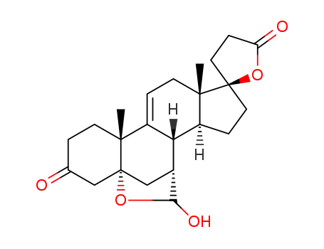 Molecular Structure of 1263102-67-5 (17β-hydroxy-7α-(1'-hydroxy)methylene-5α-oxo-pregna-4,9(11)-dien-3-one-21-carboxylic acid γ-lactone)