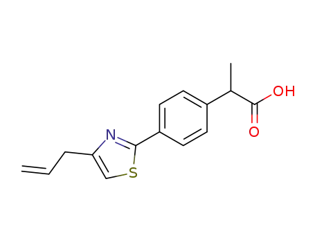 Molecular Structure of 138568-64-6 (α-Methyl-4-[4-(2-propenyl)-2-thiazolyl]benzeneacetic acid)