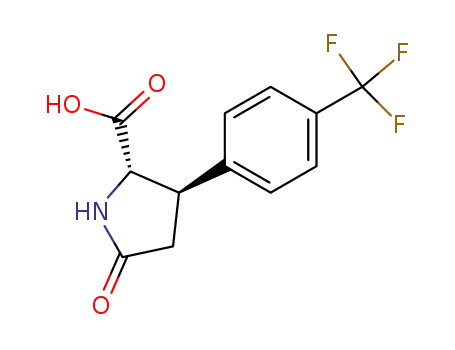 Molecular Structure of 291763-97-8 (L-Proline, 5-oxo-3-[4-(trifluoromethyl)phenyl]-, (3R)-)