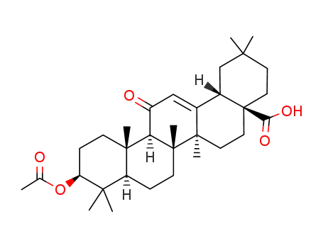 Molecular Structure of 14605-17-5 (3β-acetoxy-11-oxo-olean-12-en-28-oic acid)