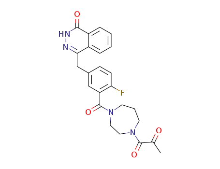 Molecular Structure of 1379676-75-1 (1-(4-(2-fluoro-5-((4-oxo-3,4-dihydrophthalazin-1-yl)methyl)benzoyl)-1,4-diazepan-1-yl)propane-1,2-dione)