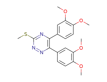Molecular Structure of 69482-98-0 (5,6-Bis(3,4-dimethoxyphenyl)-3-methylthio-1,2,4-triazine)