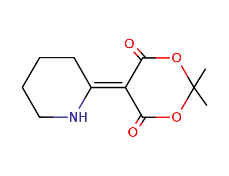 Molecular Structure of 70912-53-7 (2,2-Dimethyl-5-(2-piperidinylidene)-1,3-dioxane-4,6-dione)