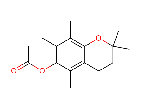 Molecular Structure of 57721-81-0 (2H-1-Benzopyran-6-ol, 3,4-dihydro-2,2,5,7,8-pentamethyl-, acetate)
