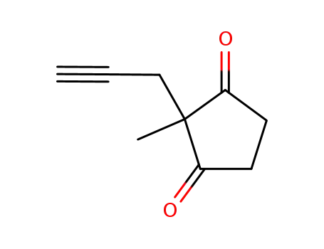 Molecular Structure of 68197-04-6 (1,3-Cyclopentanedione, 2-methyl-2-(2-propynyl)-)