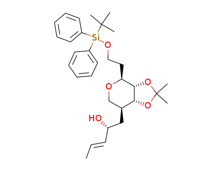 (E)-(R)-1-{(3aS,4S,7S,7aR)-4-[2-(tert-Butyl-diphenyl-silanyloxy)-ethyl]-2,2-dimethyl-tetrahydro-[1,3]dioxolo[4,5-c]pyran-7-yl}-pent-3-en-2-ol