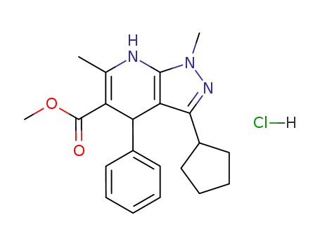 3-Cyclopentyl-1,6-dimethyl-4-phenyl-4,7-dihydro-1H-pyrazolo[3,4-b]pyridine-5-carboxylic acid methyl ester; hydrochloride