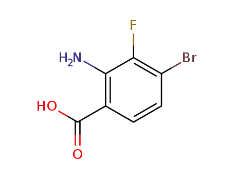 Molecular Structure of 1416013-62-1 (2-Amino-4-bromo-3-fluorobenzoic acid)