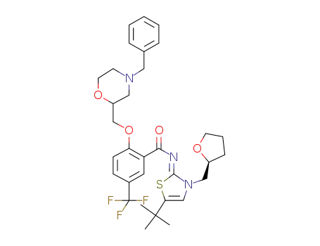 2-[(4-benzylmorpholin-2-yl)methoxy]-N-[(2Z)-5-tert-butyl-3-[(2S)-tetrahydrofuran-2-ylmethyl]-1,3-thiazol-2(3H)-ylidene]-5-(trifluoromethyl)benzamide