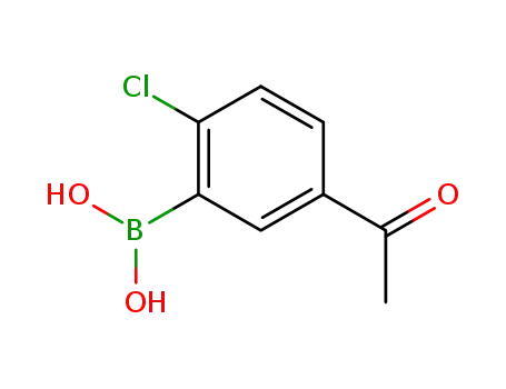 Molecular Structure of 1022922-17-3 (5-ACETYL-2-CHLOROPHENYLBORONIC ACID)