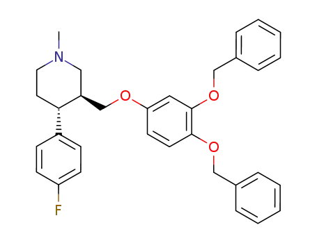 Piperidine,
3-[[3,4-bis(phenylmethoxy)phenoxy]methyl]-4-(4-fluorophenyl)-1-methyl-,
(3S,4R)-