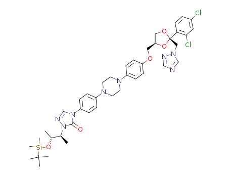 3H-1,2,4-Triazol-3-one,
4-[4-[4-[4-[[(2R,4S)-2-(2,4-dichlorophenyl)-2-(1H-1,2,4-triazol-1-ylmethyl
)-1,3-dioxolan-4-yl]methoxy]phenyl]-1-piperazinyl]phenyl]-2-[(1S,2R)-2-[[
(1,1-dimethylethyl)dimethylsilyl]oxy]-1-methylpropyl]-2,4-dihydro-