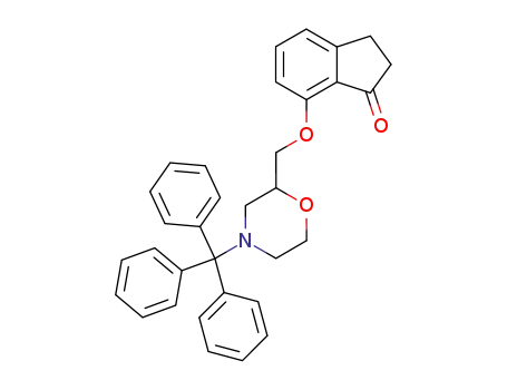 (+/-)-2-<(1-oxoindan-7-yloxy)methyl>-4-triphenylmethylmorpholine