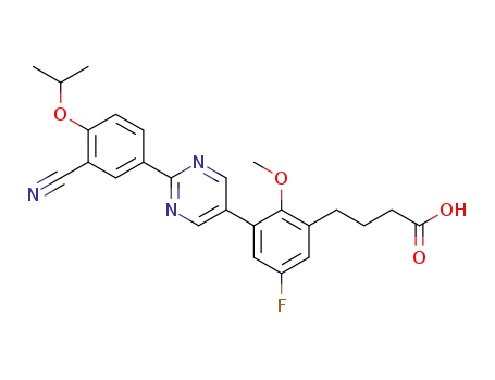 4-[3-(2-{3-cyano-4-[(1-methylethyl)oxy]phenyl}-5-pyrimidinyl)-5-fluoro-2-(methyloxy)phenyl]butanoic acid
