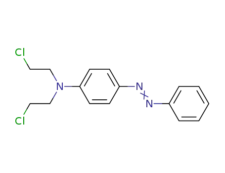Molecular Structure of 64253-15-2 (N,N-bis(2-chloroethyl)-4-[(E)-phenyldiazenyl]aniline)