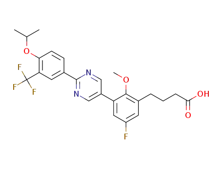 4-[5-fluoro-3-{2-[4-[(1-methylethyl)oxy]-3-(trifluoromethyl)phenyl]-5-pyrimidinyl}-2-(methyloxy)phenyl]butanoic acid