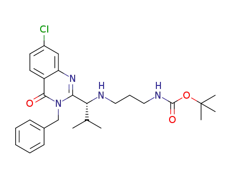 Carbamic acid,
[3-[[(1R)-1-[7-chloro-3,4-dihydro-4-oxo-3-(phenylmethyl)-2-quinazolinyl]-
2-methylpropyl]amino]propyl]-, 1,1-dimethylethyl ester