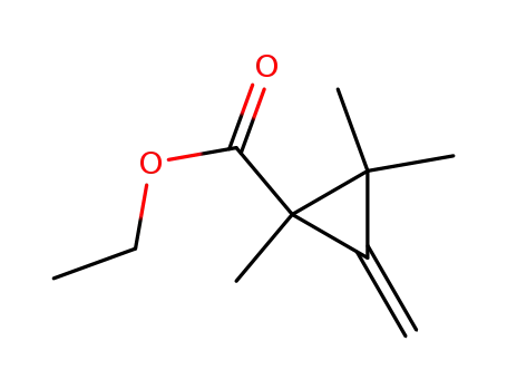 Molecular Structure of 65354-75-8 (Cyclopropanecarboxylic acid, 1,2,2-trimethyl-3-methylene-, ethyl ester)