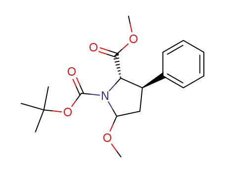 Molecular Structure of 212612-51-6 ((3R)-N-tert-butyloxycarbonyl-5-methoxy-3-phenyl-L-proline methyl ester)