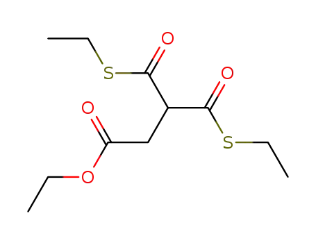 Molecular Structure of 72291-79-3 (3,3-Bis-ethylsulfanylcarbonyl-propionic acid ethyl ester)