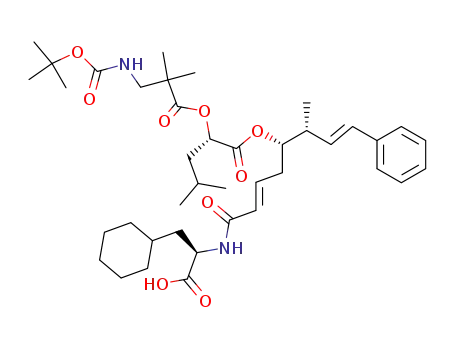 N-<(1,1-dimethylethoxy)carbonyl>-2,2-dimethyl-β-alanyl-(2S)-2-hydroxy-4-(methylpentanoyl)-(2E,5S,6R,7E)-5-hydroxy-6-methyl-8-phenyl-2,7-octadienoyl-3-cyclohexyl D-alanine