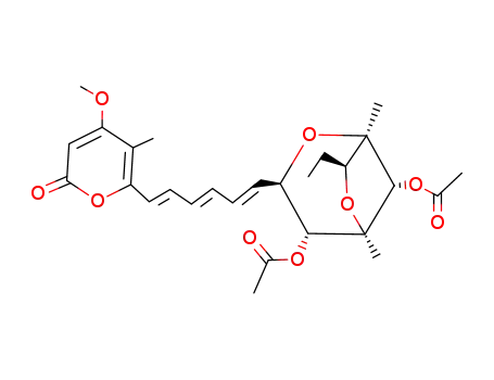 2H-Pyran-2-one,6-[(1E,3E,5E)-6-[(1R,3R,- 4R,5R,7S,8S)-4,8-bis(acetyloxy)-7-ethyl-1,5- dimethyl-2,6-dioxabicyclo[3.2.1]oct-3-yl]-1,3,- 5-hexatrienyl]-4-methoxy-5-methyl-,rel- 