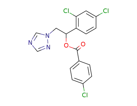 Molecular Structure of 66250-47-3 (1-(4-chloro-benzoyloxy)-1-(2,4-dichloro-phenyl)-2-[1,2,4]triazol-1-yl-ethane)