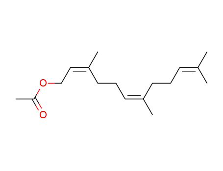 Molecular Structure of 24163-97-1 (2,6,10-Dodecatrien-1-ol, 3,7,11-trimethyl-, acetate, (Z,Z)-)