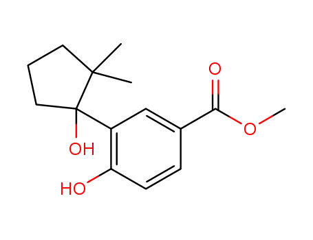 Benzoic acid, 4-hydroxy-3-(1-hydroxy-2,2-dimethylcyclopentyl)-, methyl ester