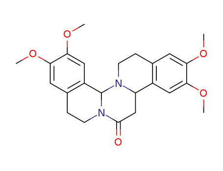 Molecular Structure of 53009-06-6 (2,3,11,12-tetramethoxy-4b,5,9,13b,15,16-hexahydro-8<i>H</i>-pyrimido[2,1-<i>a</i>;4,3-<i>a</i>']diisoquinoline-6-one)