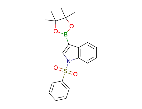 Molecular Structure of 870717-93-4 (1-(Phenylsulfonyl)indole-3-boronic acid pinacol ester, 97%)
