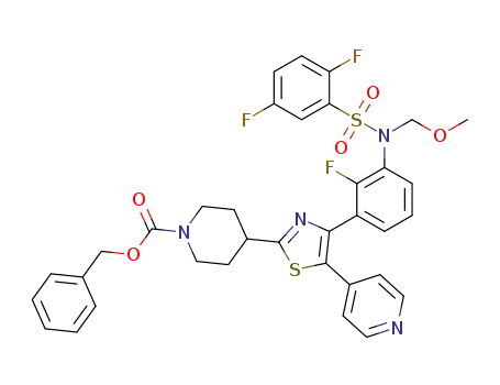 benzyl-4-[4-(3-{[(2,5-difluorophenyl)sulfonyl](methoxymethyl)amino}-2-fluorophenyl)-5-(pyridin-4-yl)-1,3-thiazol-2-yl]piperidine-1-carboxylate