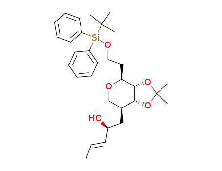 <3aS-<3aα,4α,7aα,7α(3E,2S<sup>*</sup>)>>-tetrahydro-2,2-dimethyl-4-<2-<<(1,1-dimethylethyl)diphenylsilyl>oxy>ethyl>-α-(1-propenyl)-4H-1,3-dioxolo<4,5-c>pyran-7-ethanol