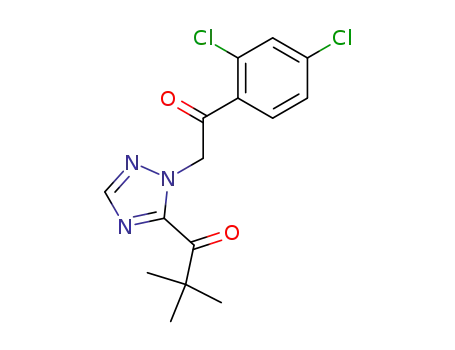 Molecular Structure of 139540-17-3 (1-Propanone,
1-[1-[2-(2,4-dichlorophenyl)-2-oxoethyl]-1H-1,2,4-triazol-5-yl]-2,2-dimeth
yl-)