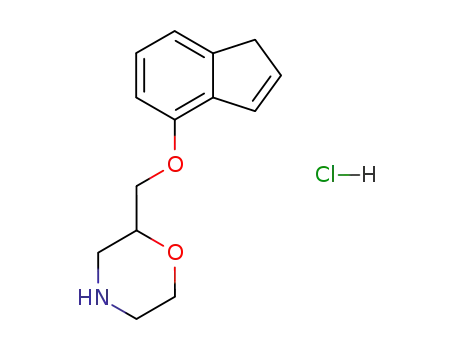 Molecular Structure of 65043-23-4 (Morpholine, 2-[(1H-inden-4-yloxy)methyl]-, hydrochloride)