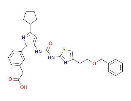 [3-(5-{[({4-[2-(benzyloxy)ethyl]-1,3-thiazol-2-yl}amino)carbonyl]amino}-3-cyclopentyl-1H-pyrazol-1-yl)phenyl]acetic acid