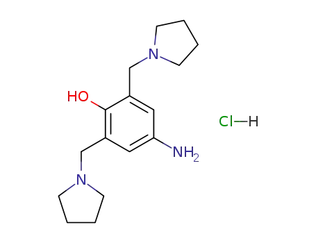 Molecular Structure of 85236-52-8 (Phenol, 4-amino-2,6-bis(1-pyrrolidinylmethyl)-, hydrochloride)